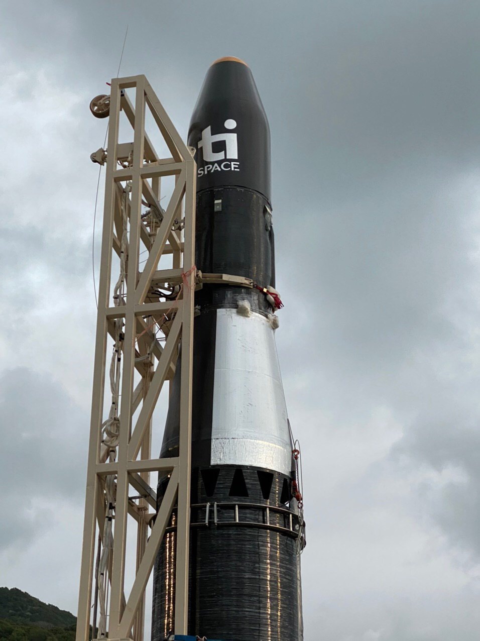 Our Hapith I launch vehicle is standing on the launch pad and getting ready for its maiden flight.